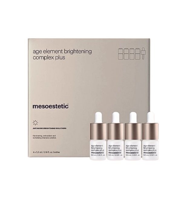 Mesoestetic Age Element Brightening Complex Plus, coffret de 4 flacons de 5,5 ml, cure vitamine C