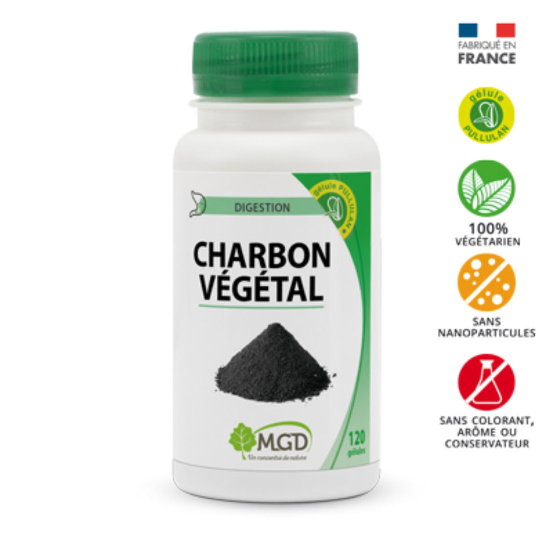 Mgd Nature Charbon Végétal Activé 120 gélules