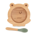 Miniland Bol et Cuillère en Bois Grenouille Ensemble Repas Bébé