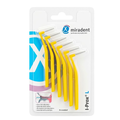 Miradent I-Prox L jaune, blister de 6 brossettes interdentaires coniques à manche coudé