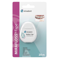 Miradent Mirafloss Tape, blister avec boîtier blanc de ruban dentaire 20 m