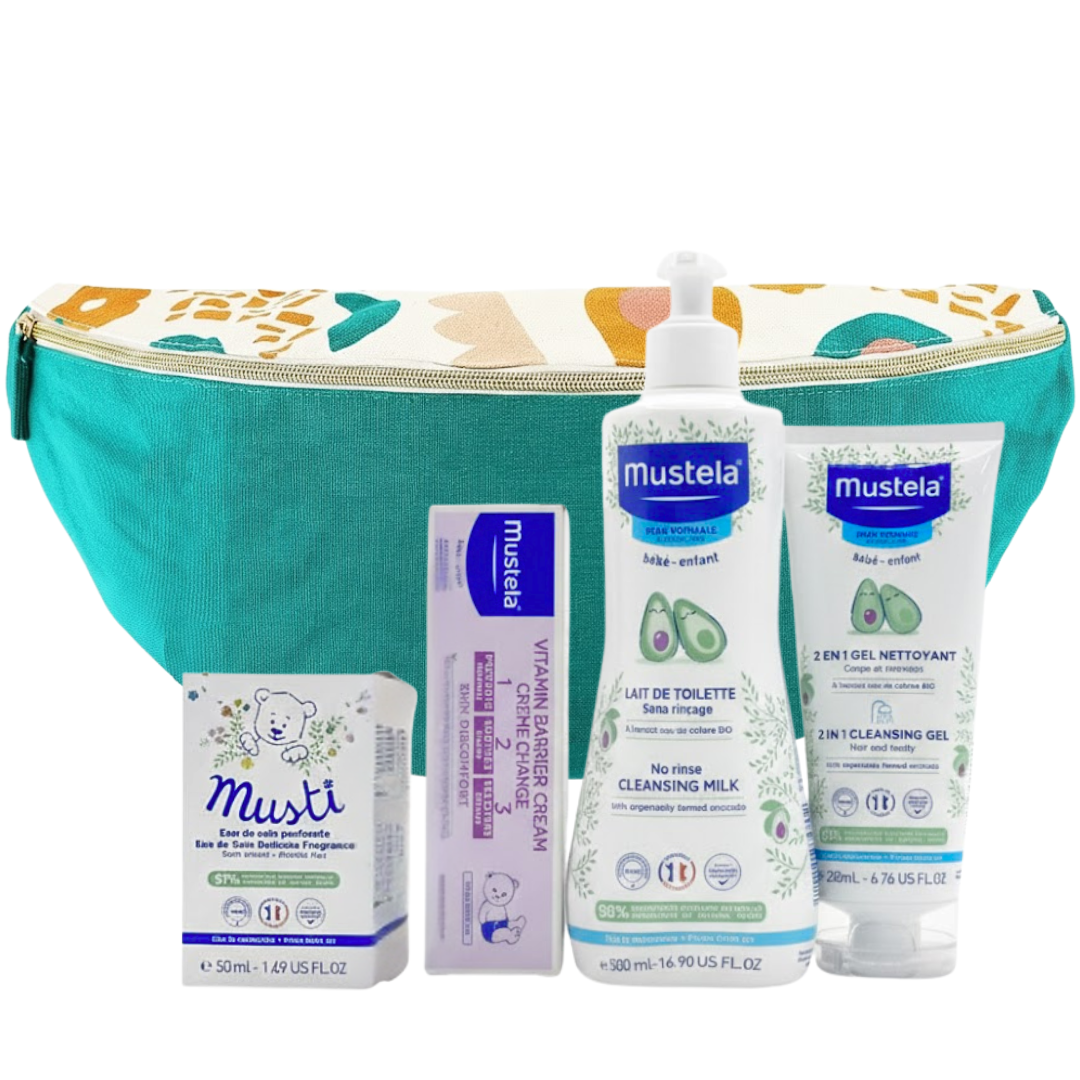 حقيبة موستيلا الخصر 2 في 1 مجموعة العناية بالطفل