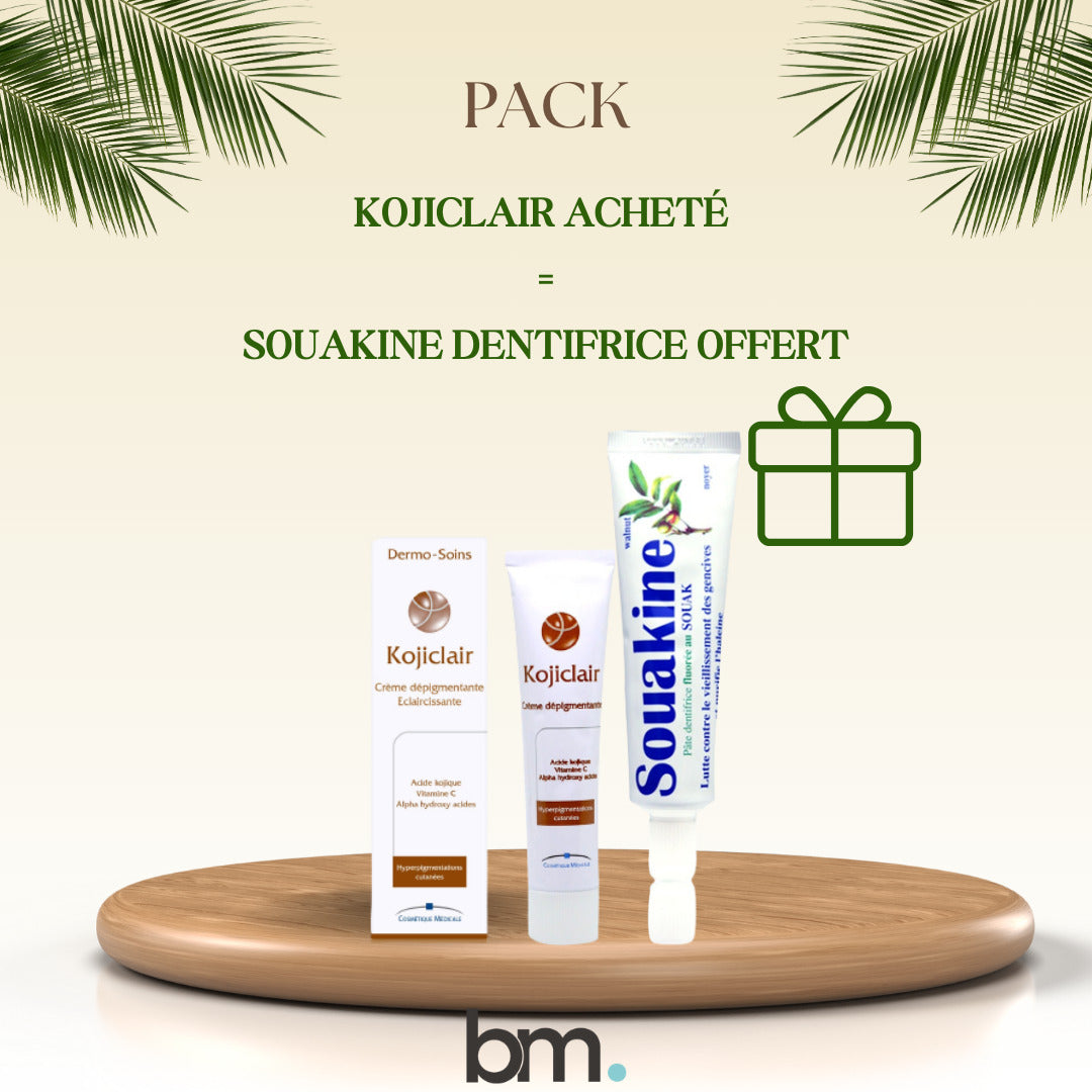 Dermo-soins Kojiclair Crème éclairçissante 30ML + Souakine D