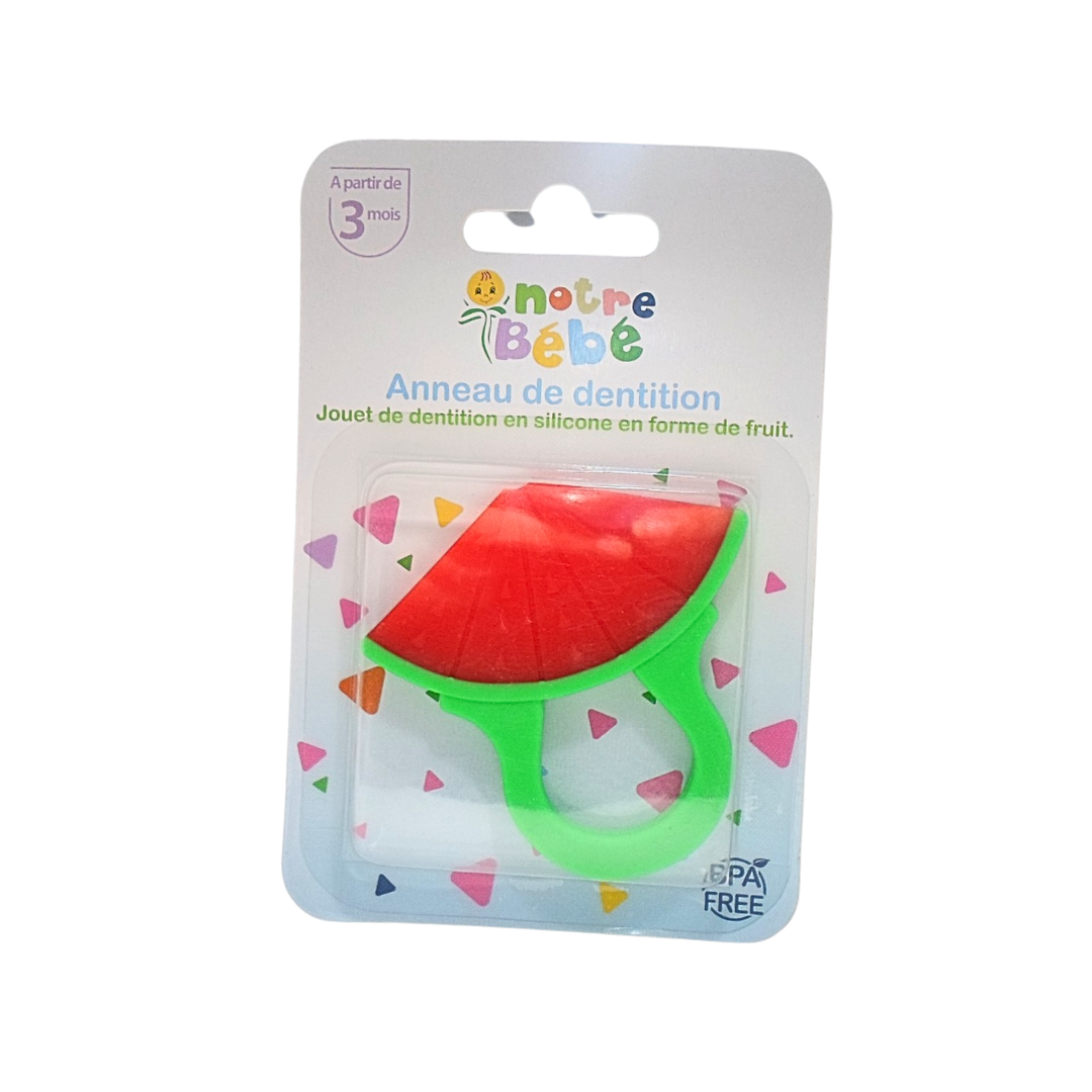 Notre Bébé Anneau de Dentition Pastèque Silicone 3 mois+
