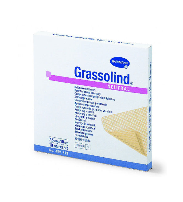 Hartmann Grassolind Neutral Tulle Gras Stérile 10x10 10 Compresses