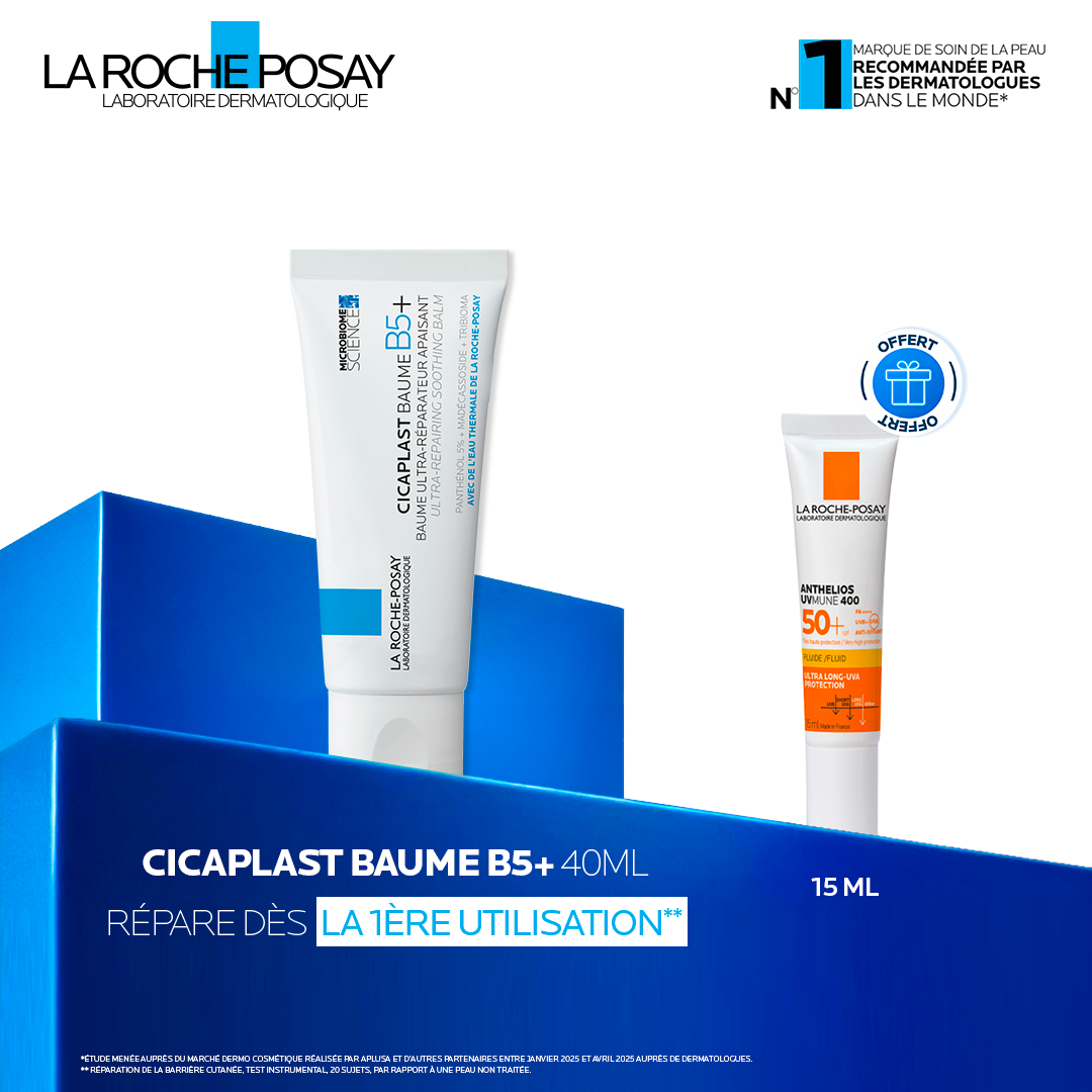 La Roche-Posay Cicaplast Baume B5+ 40 ml et fluide solaire Anthelios UVMune 400 SPF50+ 15 ml