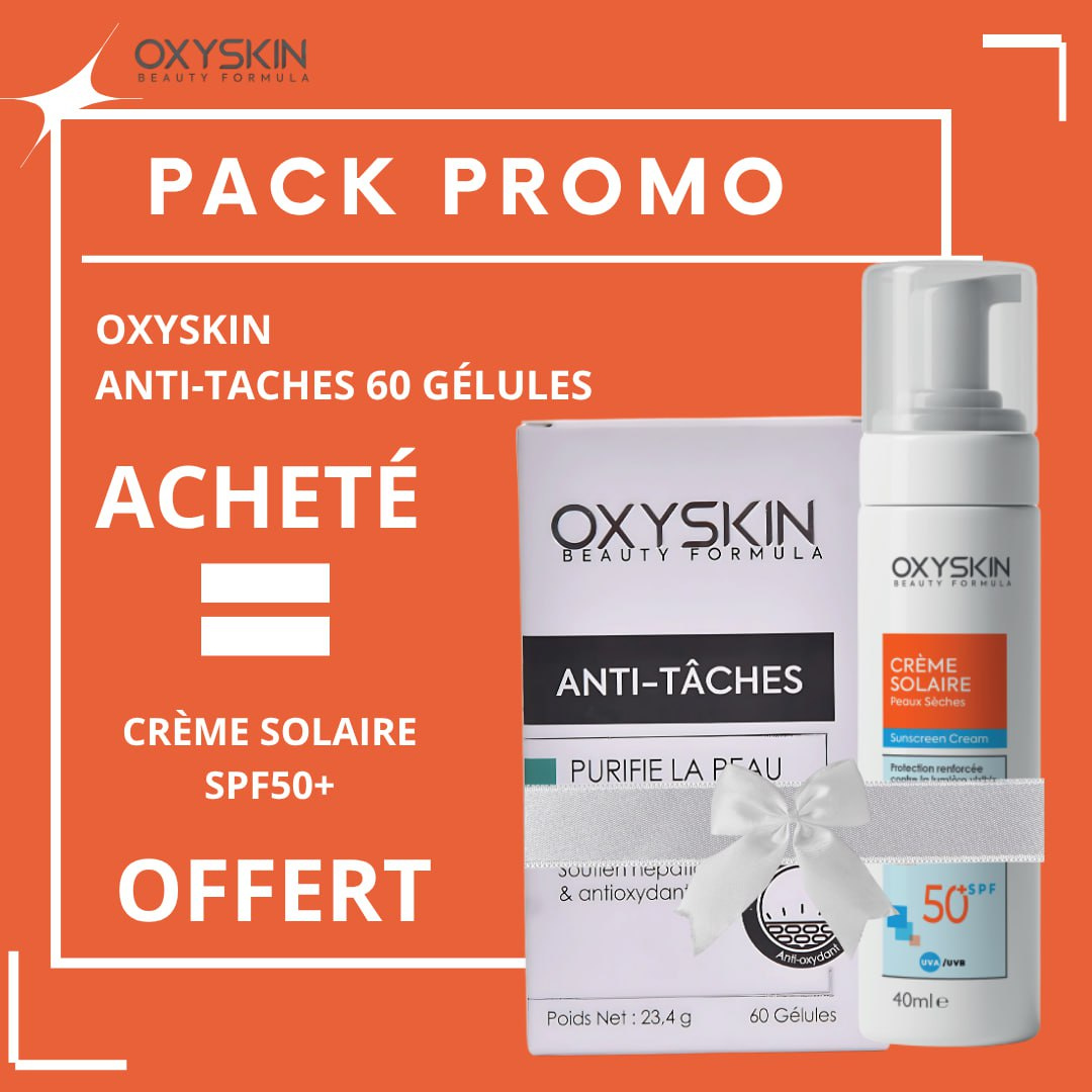 Oxyskin Anti-taches 60 Gélules + Écran Solaire SPF50+ 40ml