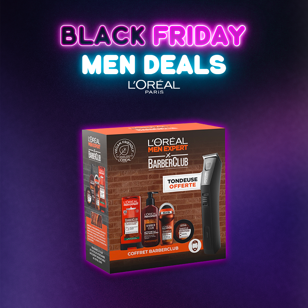 L'Oréal Men Expert Routine Barber Gel Wash + Crème Coiffante + Gel Douche + Déo