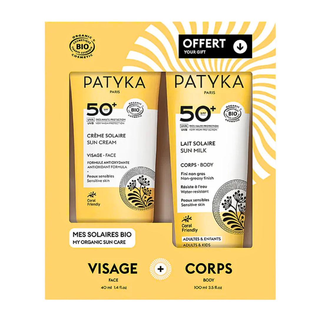 Patyka Coffret Solaire SPF50+ Crème Visage Lait Corps