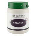 Prophar Créatine, pilulier blanc de 180 gélules à couvercle vert, étiquette prune