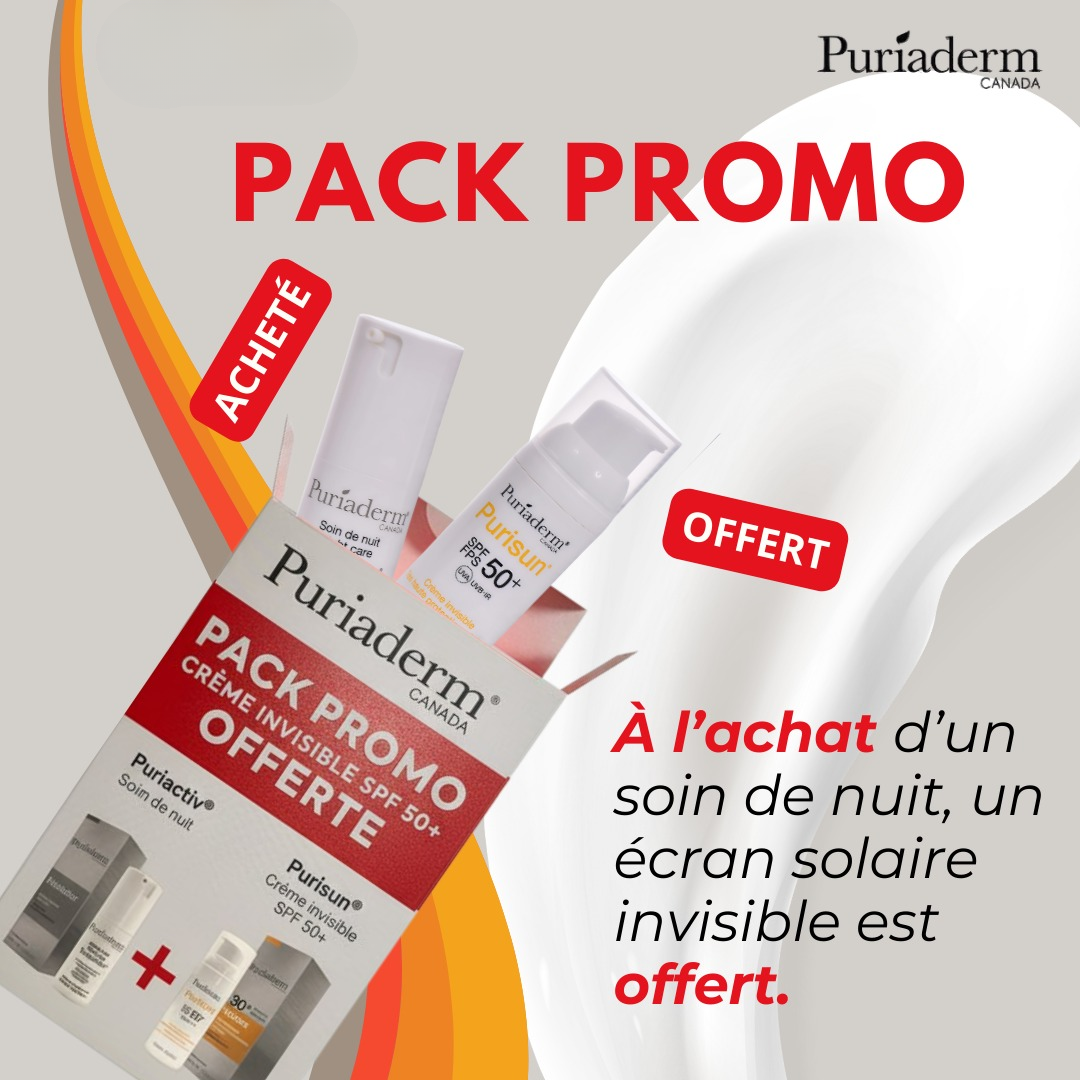 Puriaderm Purisun Écran Invisible SPF50+ Puriactiv Soin Nuit Coffret