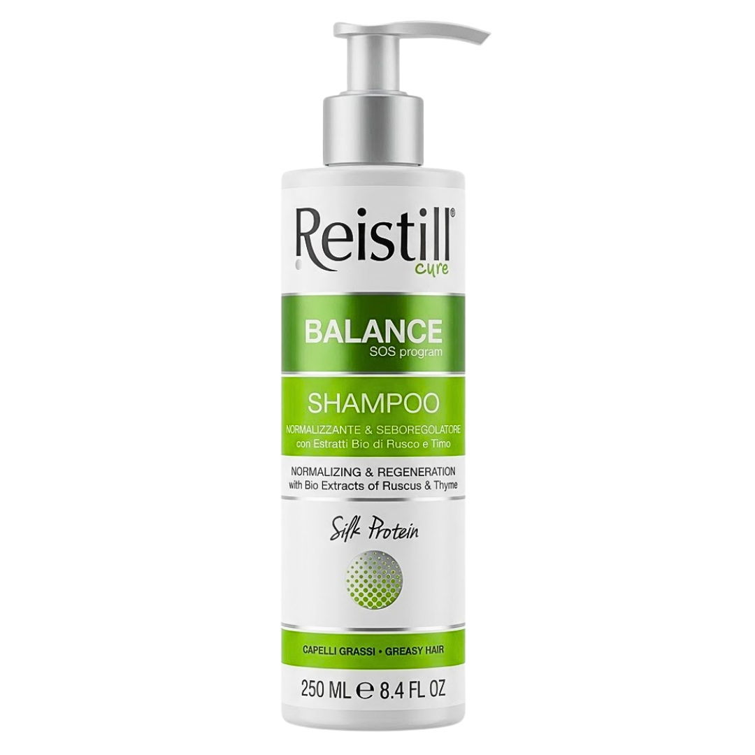 Reistill Balance SOS Program Shampoing Sébo-Régulateur Cheveux Gras 250ml, shampooing au fragon et au thym