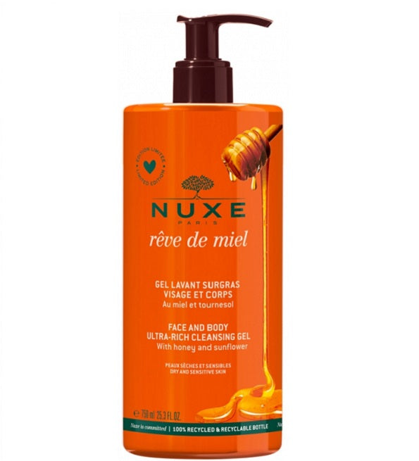 Nuxe Rêve de Miel Gel Lavant Surgras Visage et Corps 750ml
