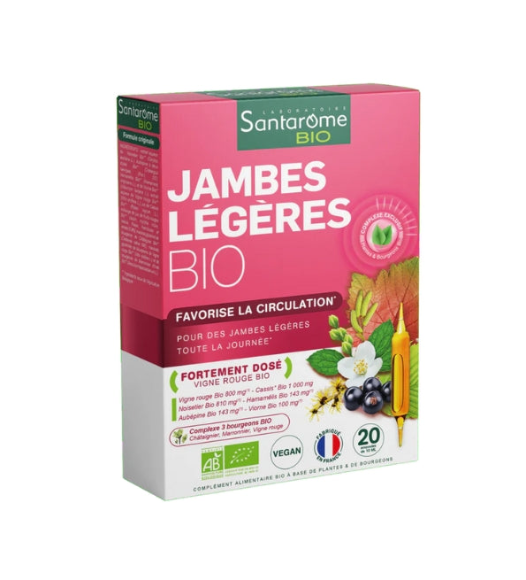 Santarome Jambes Légères Bio 20 Ampoules