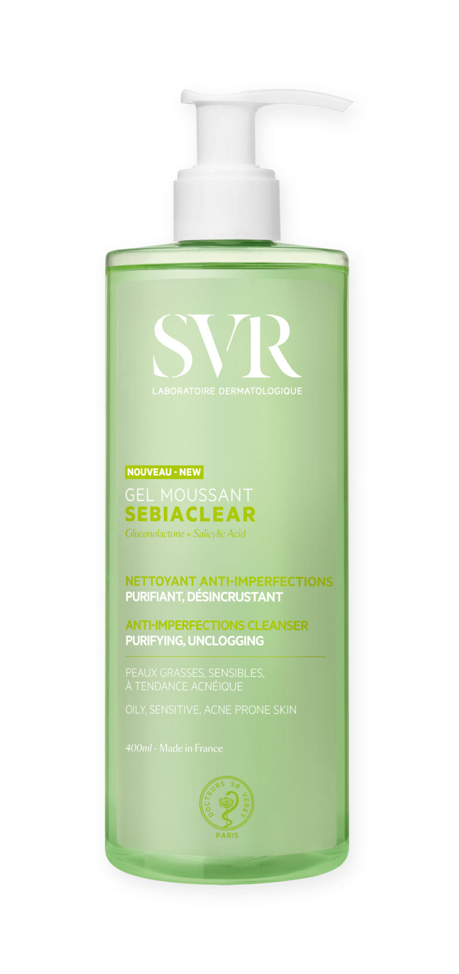 SVR Sebiaclear Gel Moussant Nettoyant Purifiant 400ml