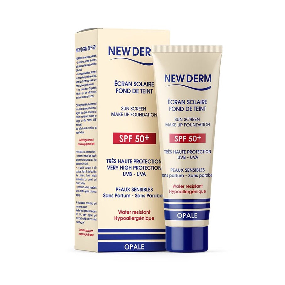 New Derm Écran SPF 50+ Opale Crème Solaire Corps 200ml