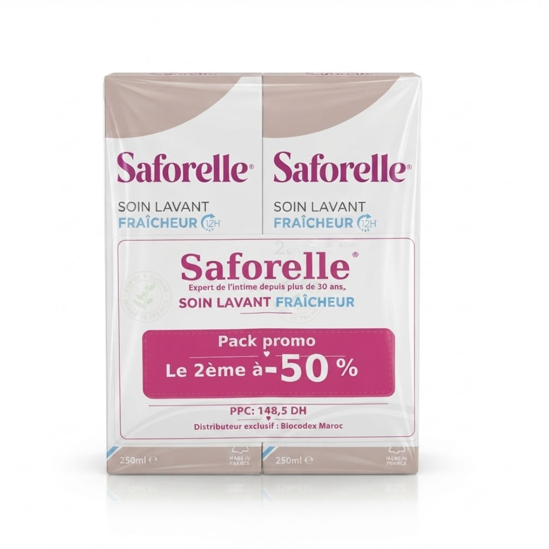 Saforelle Soin Lavant Fraicheur 2x250ml Pack  2éme a -50%