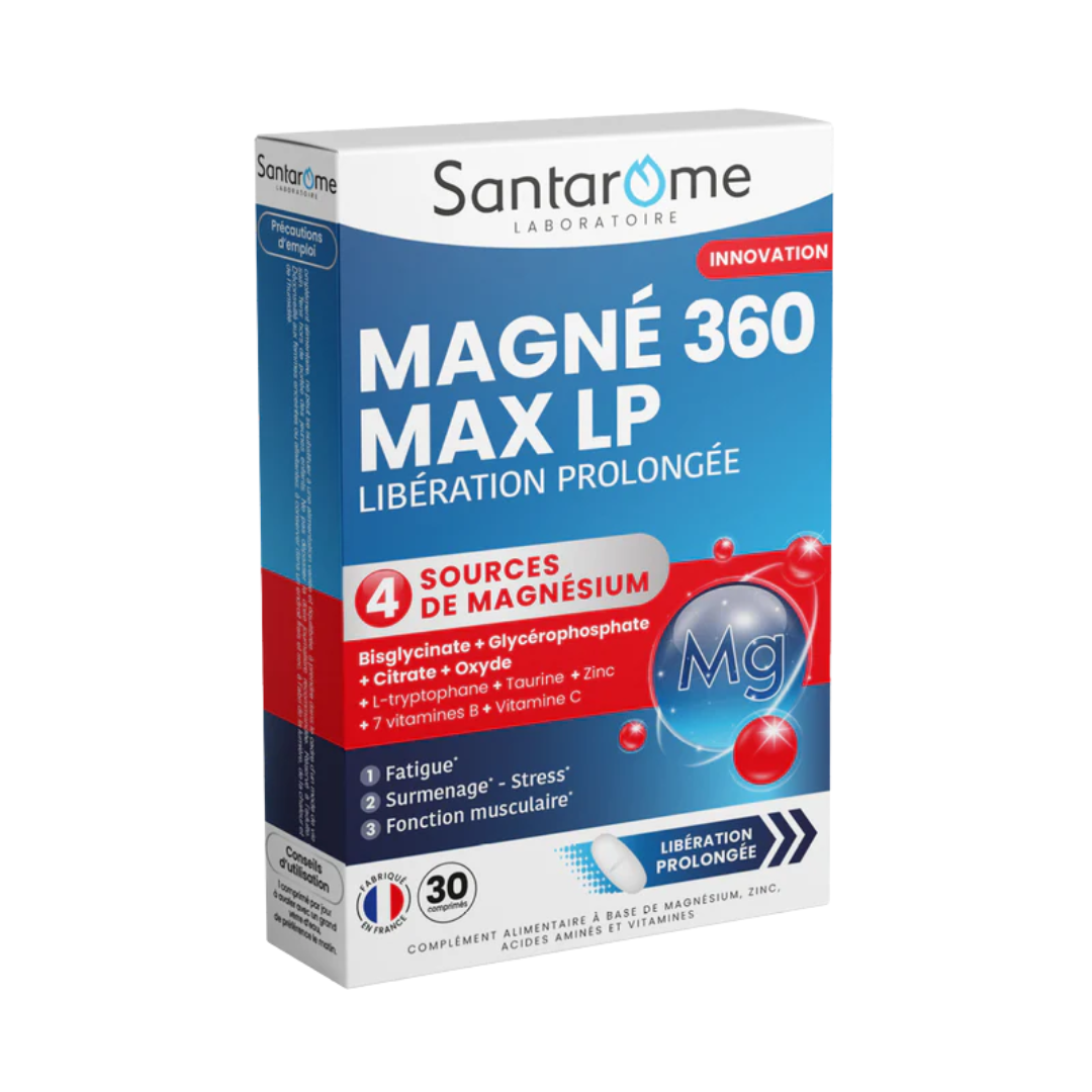 Santarome Magné 360 Max LP magnésium libération prolongée, boîte de 30 comprimés