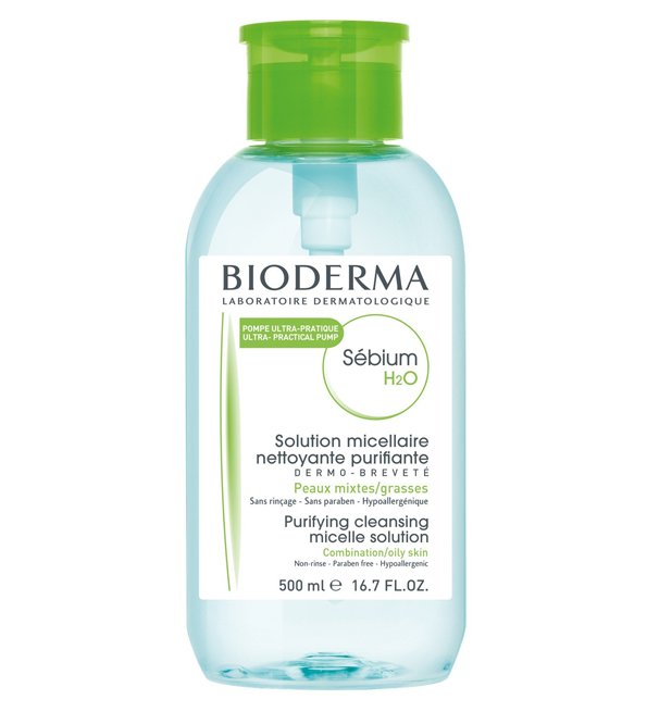 Bioderma Sébium H2O Eau Micellaire 500ml Pompe Inversée