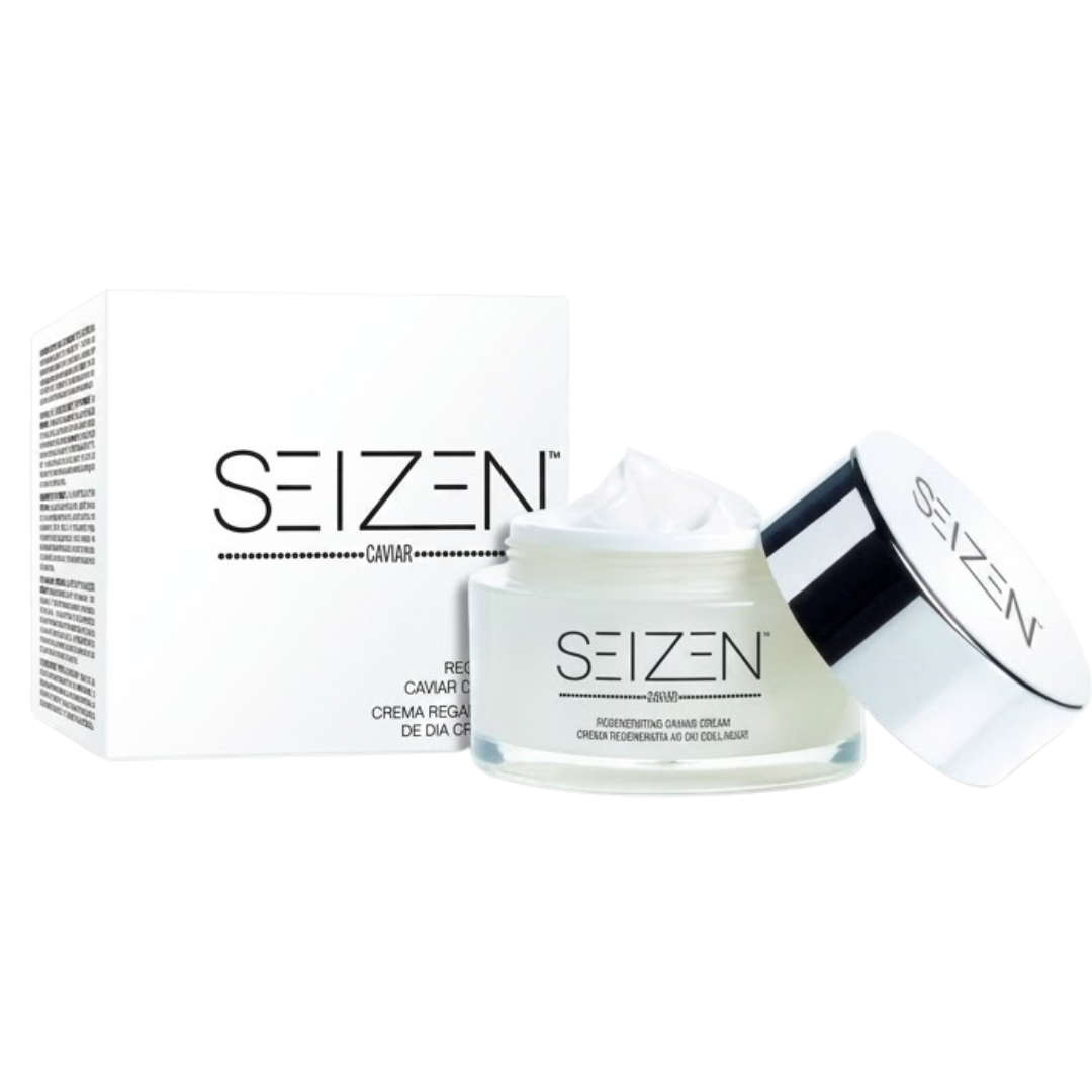 Seizen Caviar Crème de Jour Régénérante 50 ml, pot blanc et boîte blanche