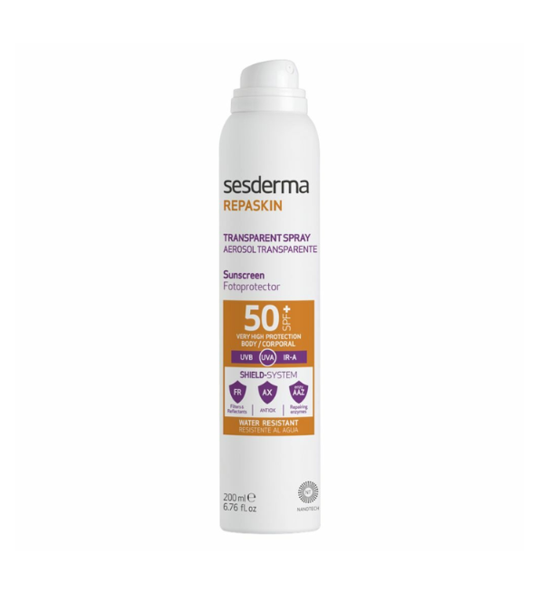 Sesderma Repaskin بخاخ شفاف واقي شمسي للجسم SPF50+