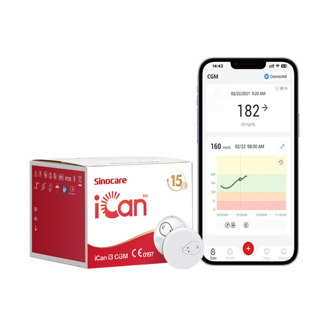 جهاز رصد الجلوكوز المستمر Sinocare Ican i3 CGM