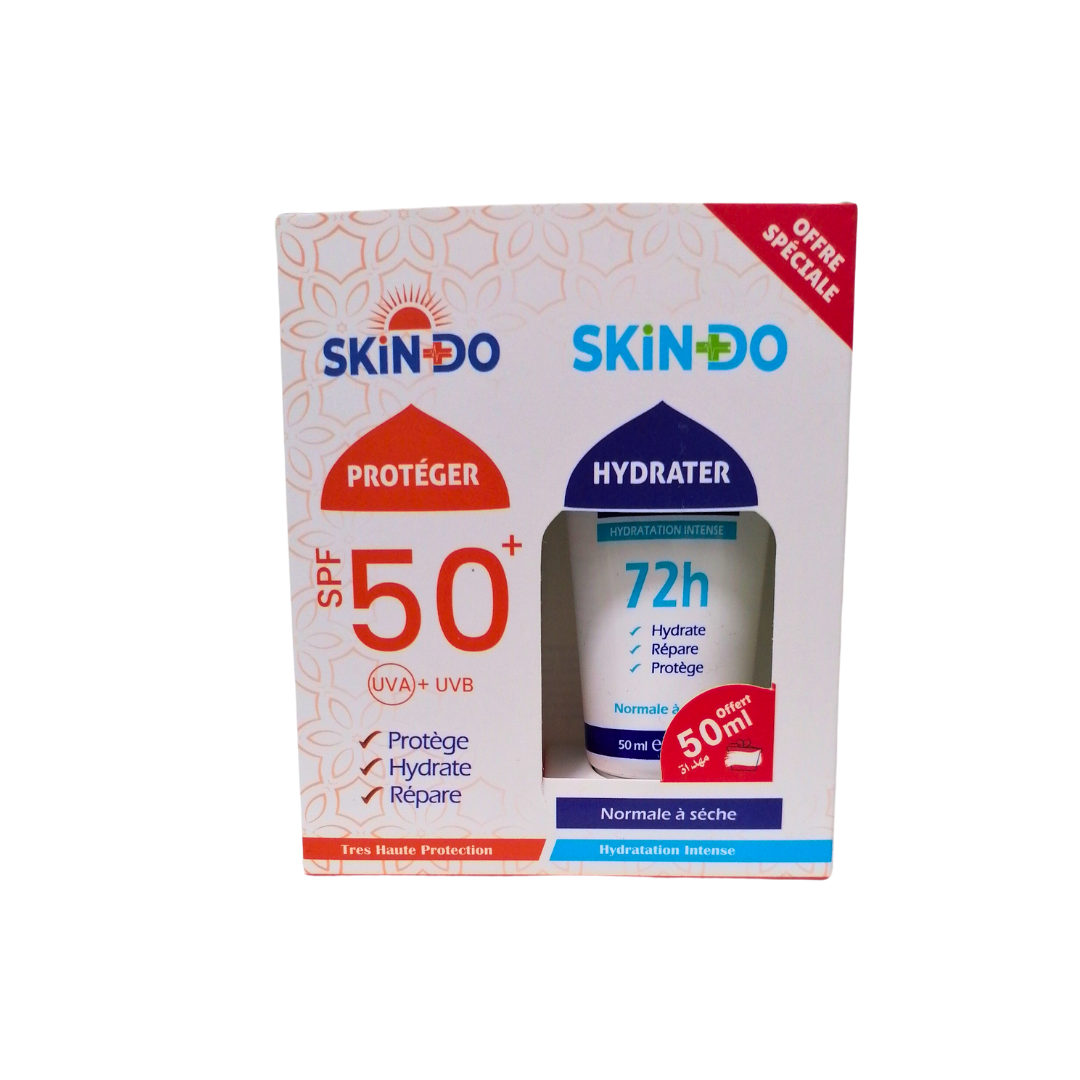 Skindo Ecran Solaire Invisible + Creme hydratante Peaux Norm