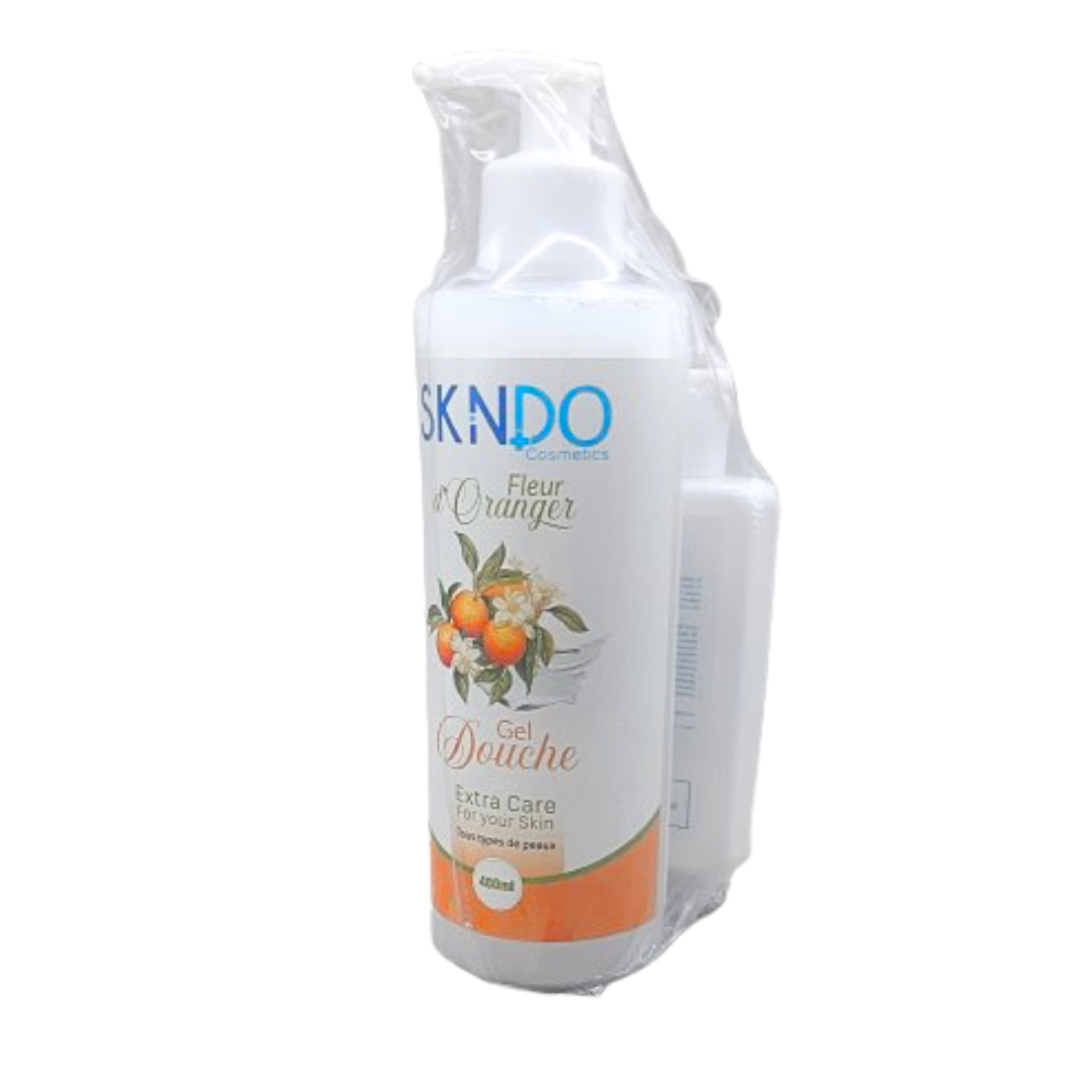 Skindo Duo Pack Gel Douche + Lait Corporel Fleur d'Oranger 400ml + 125ml