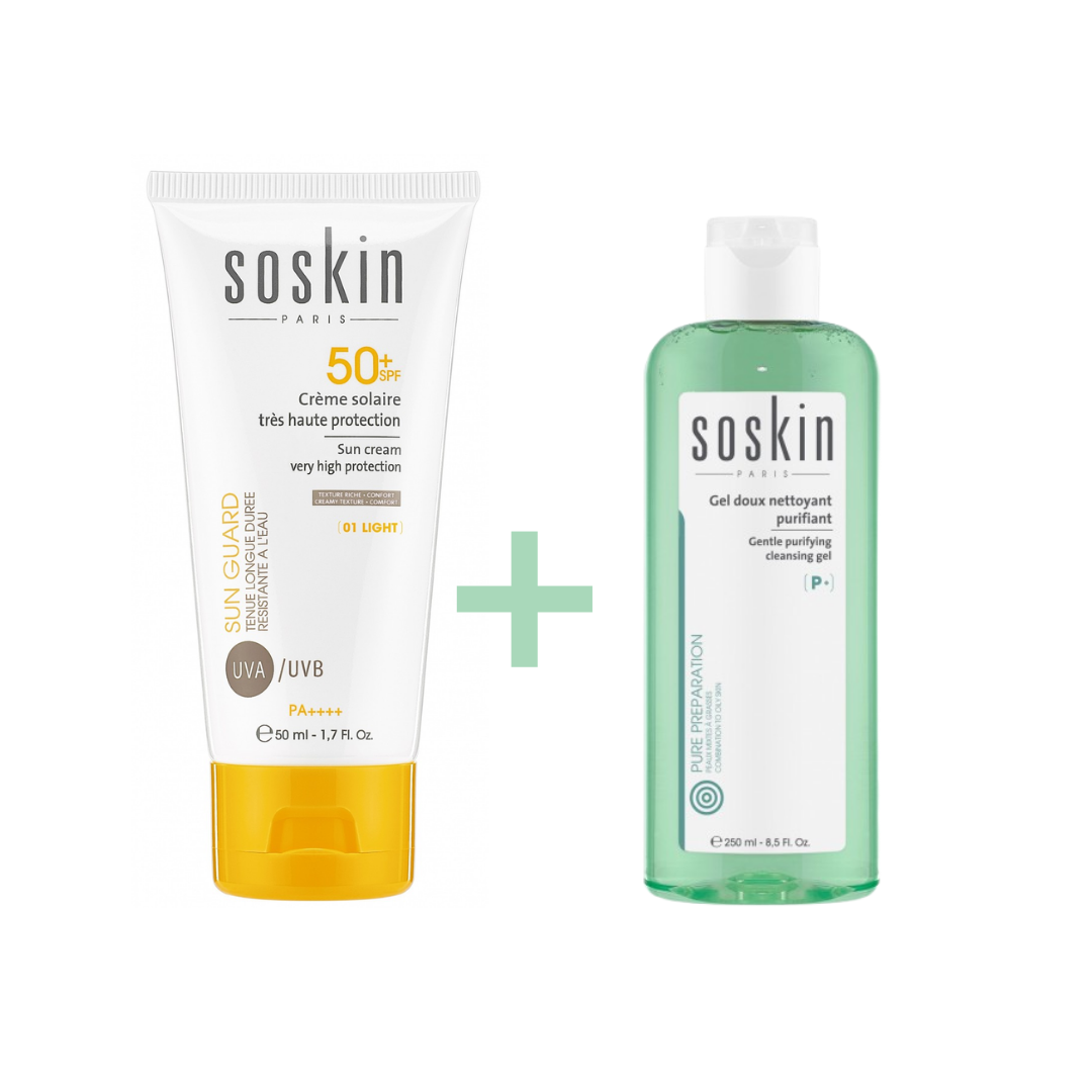 Soskin Pack Solaire Teinté SPF50 + Gel Nettoyant
