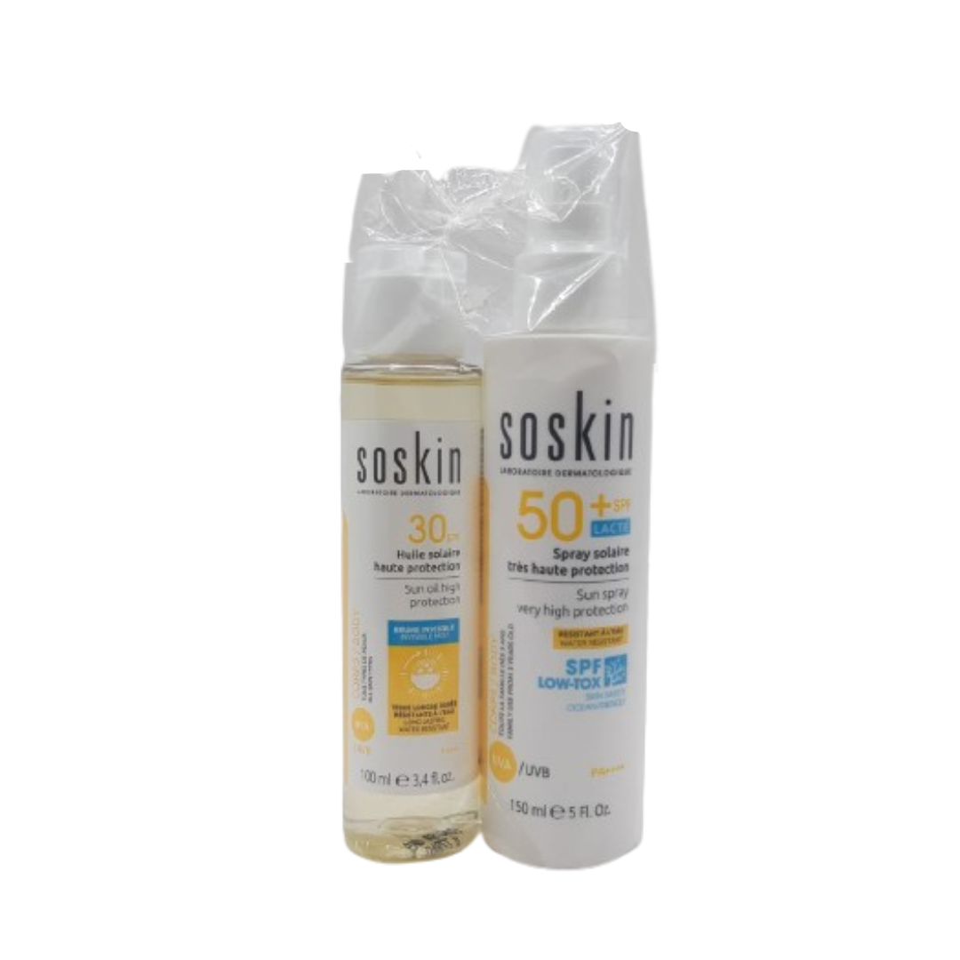 Soskin Pack Solaire Spray SPF50 + Huile SPF30