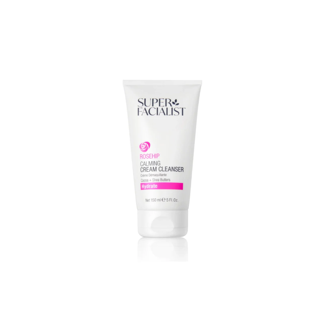 Super Facialist Rosehip Calming Cream Cleanser 150 ml — tube de crème nettoyante peau sèche