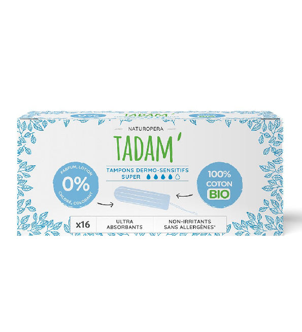 Tadam Tampons Coton Bio Super 16 Unités