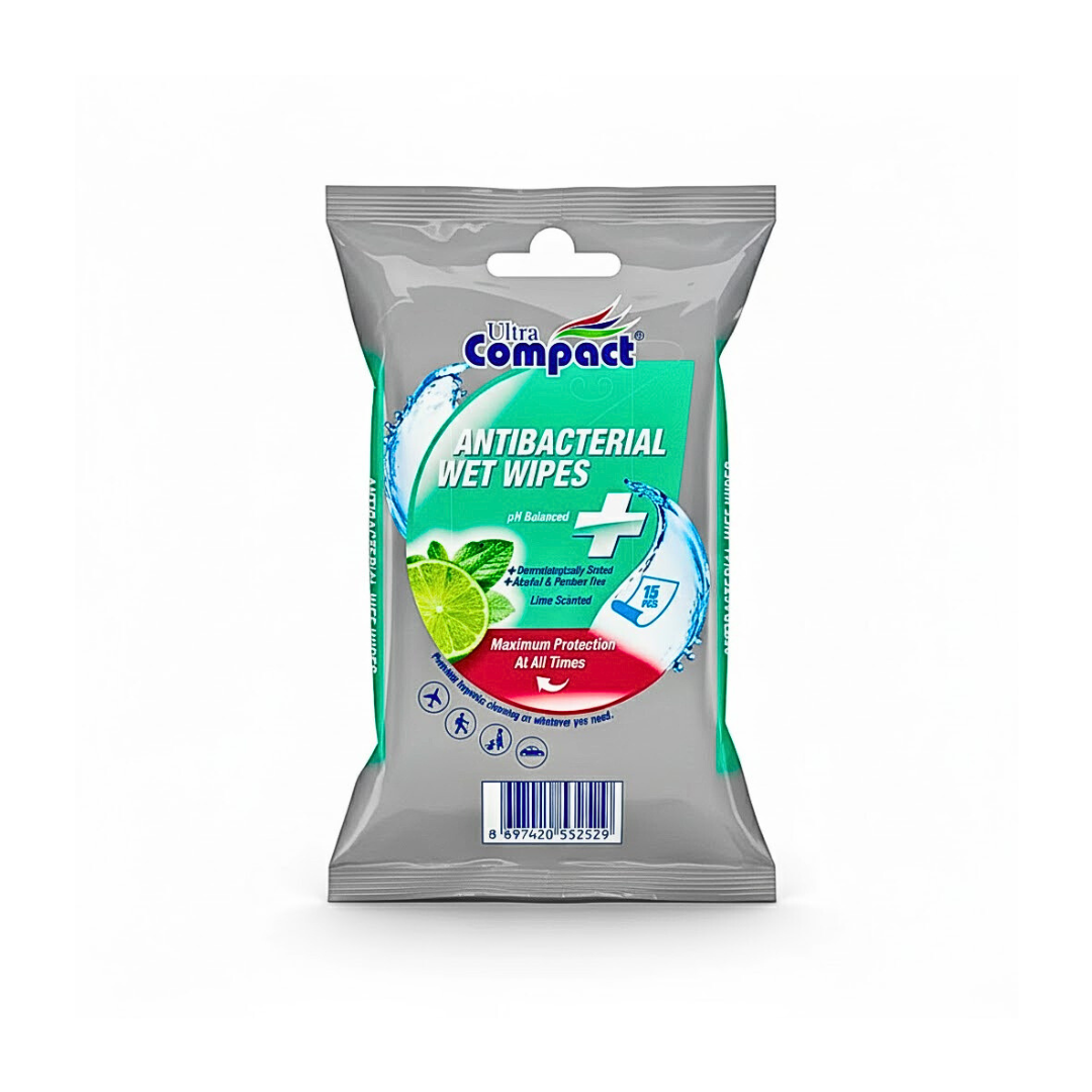 Ultra Compact Lingettes Antibactériennes 3x15 Format Nomade
