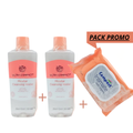 Ultra Compact Eau Micellaire x2 + Lingettes Démaquillantes 2x250ml