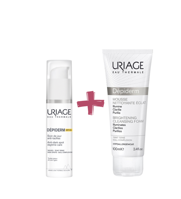Uriage Depiderm Pack SPF50 Soin Anti-Taches + Mousse Nettoyante