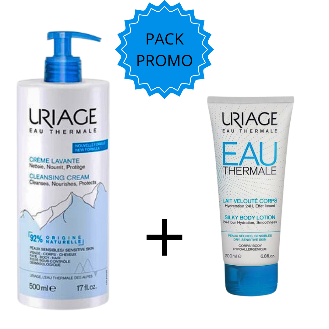 Uriage Eau Thermale Duo Pack Crème Lavante 500ml + Lait Velouté