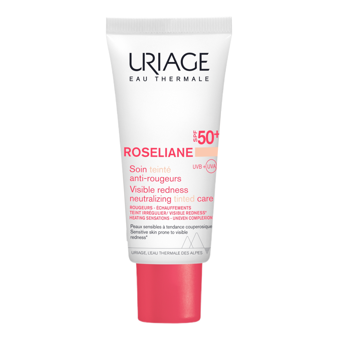 Uriage Roséliane CC Crème SPF50+ teinte claire 40ml — tube du pack, peaux à rougeurs