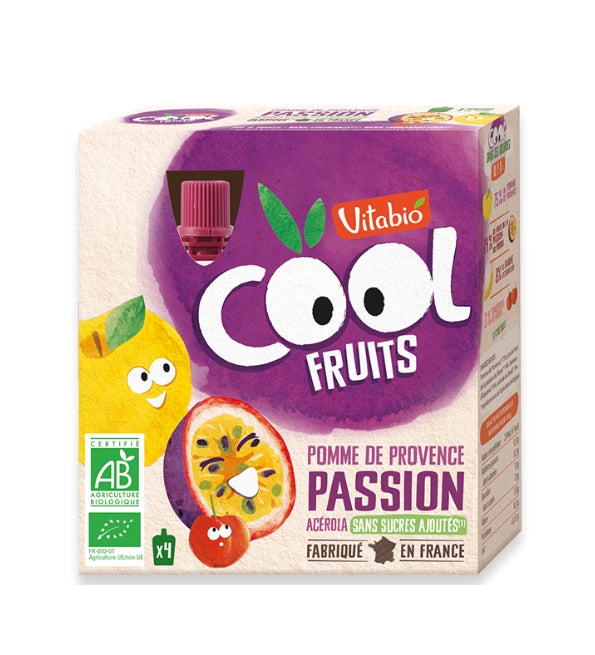 VITABIO Cool Fruits Pomme Passion Bio 4x90g