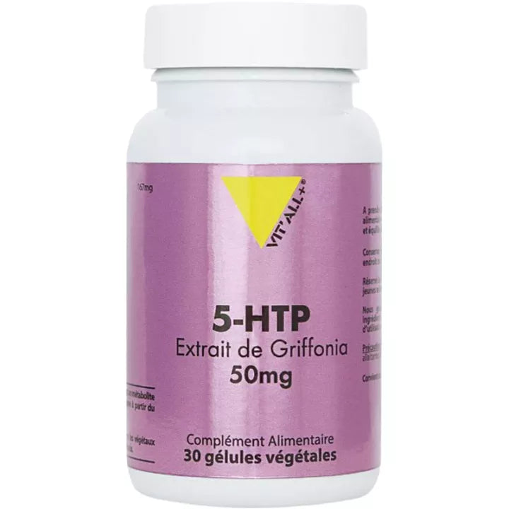 VITALL PLUS 5-HTP Extrait de Griffonia 50mg 60 capsules