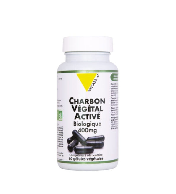 VITALL PLUS Charbon Végétal Activé 400mg 60 Gélules