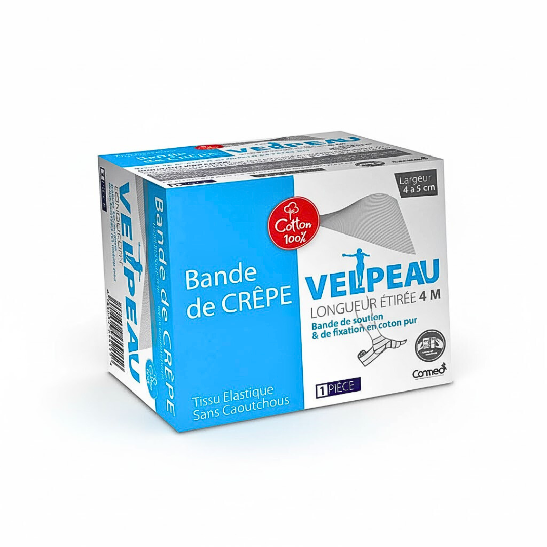 Velpeau Bande de Crêpe Élastique Bleu 5cm Maintien Articulaire