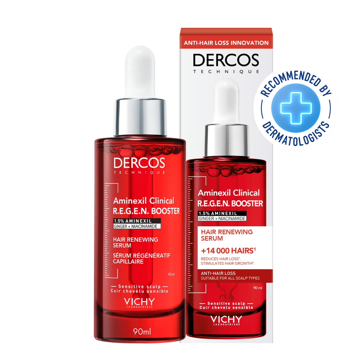 Vichy Dercos Aminexil REGEN Booster — +14 000 cheveux en 12 semaines efficacité cliniquement prouvée