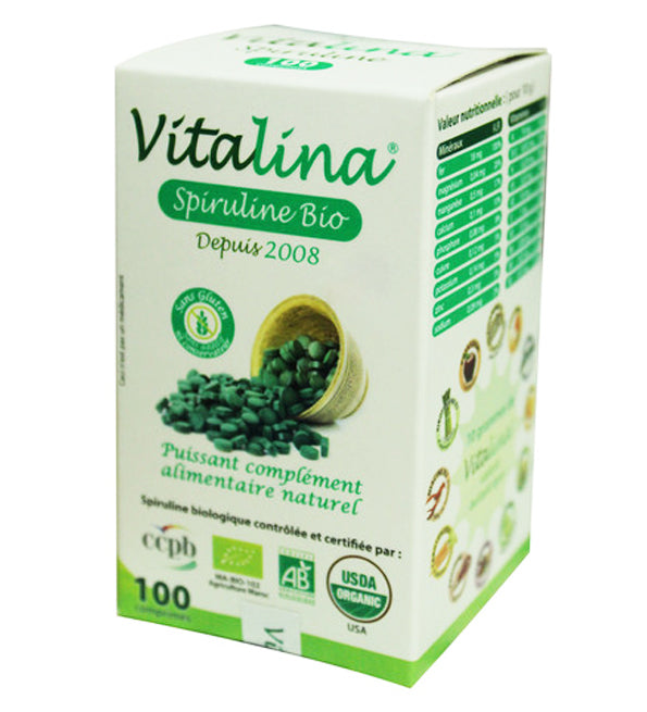Vitalina Spiruline Bio 100 Comprimés
