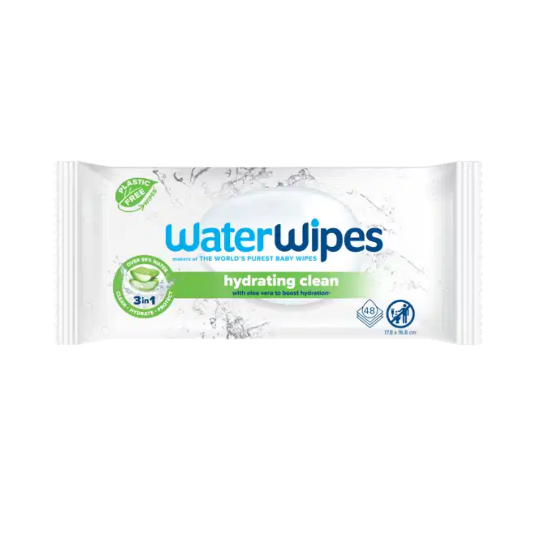 WATERWIPES Lingettes Hydratantes Aloe Vera 48 lingettes