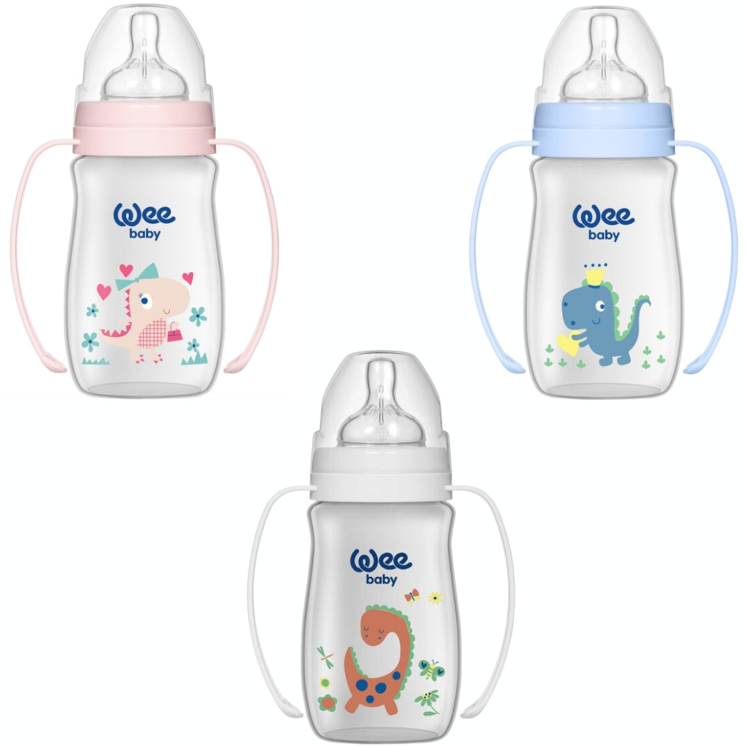 WeeBaby Biberon Large 250ml Poignées Ergonomiques 0-6 Mois