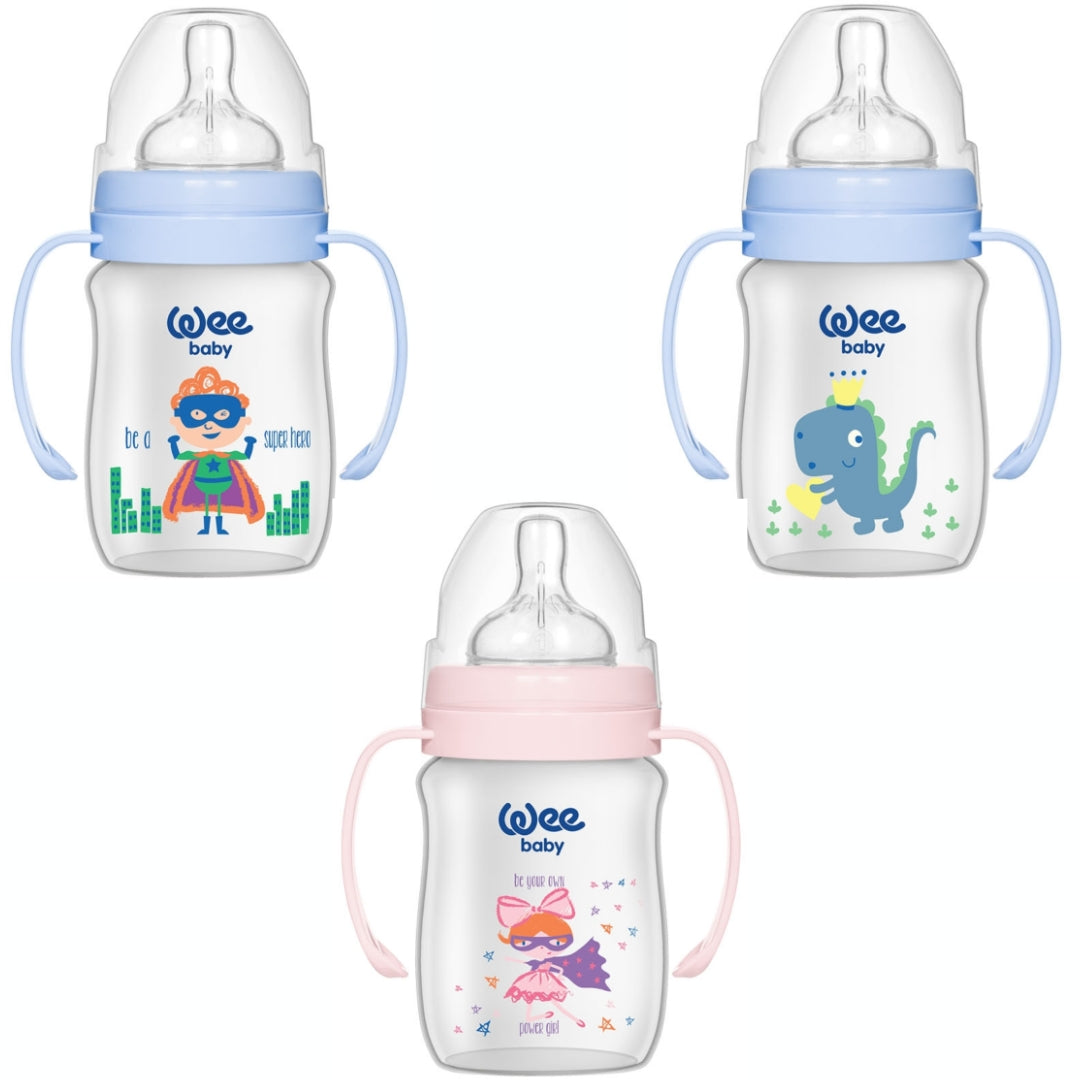 WeeBaby Biberon Large avec Poignées 150ml 0-6 Mois