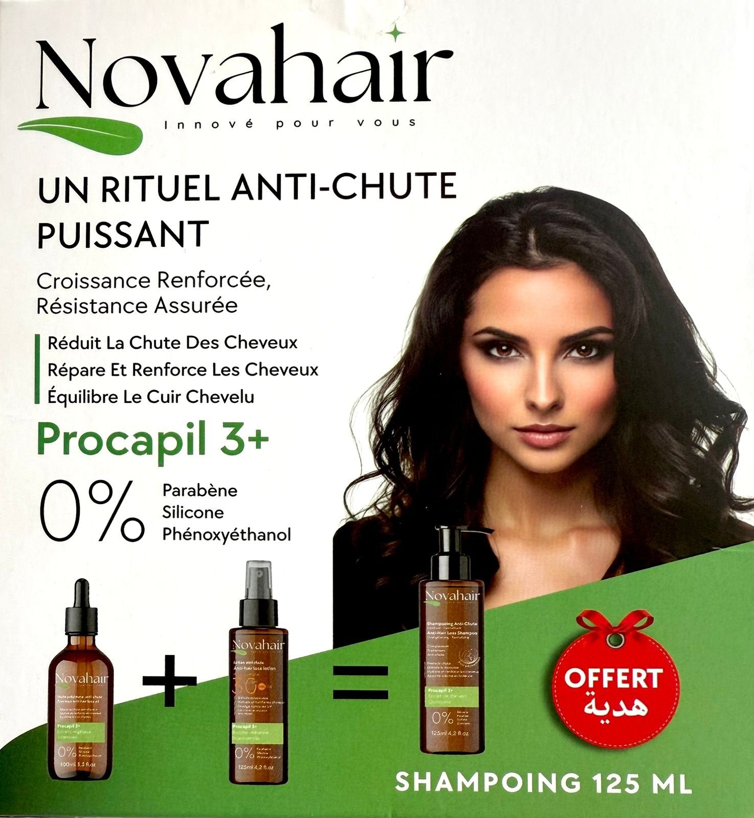 Novahair Huile + Lotion Fortifiante Anti-Chute 125ml Offert