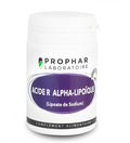 Prophar Acide R Alpha-Lipoïque lipoate de sodium, pilulier blanc de 30 gélules, étiquette violette