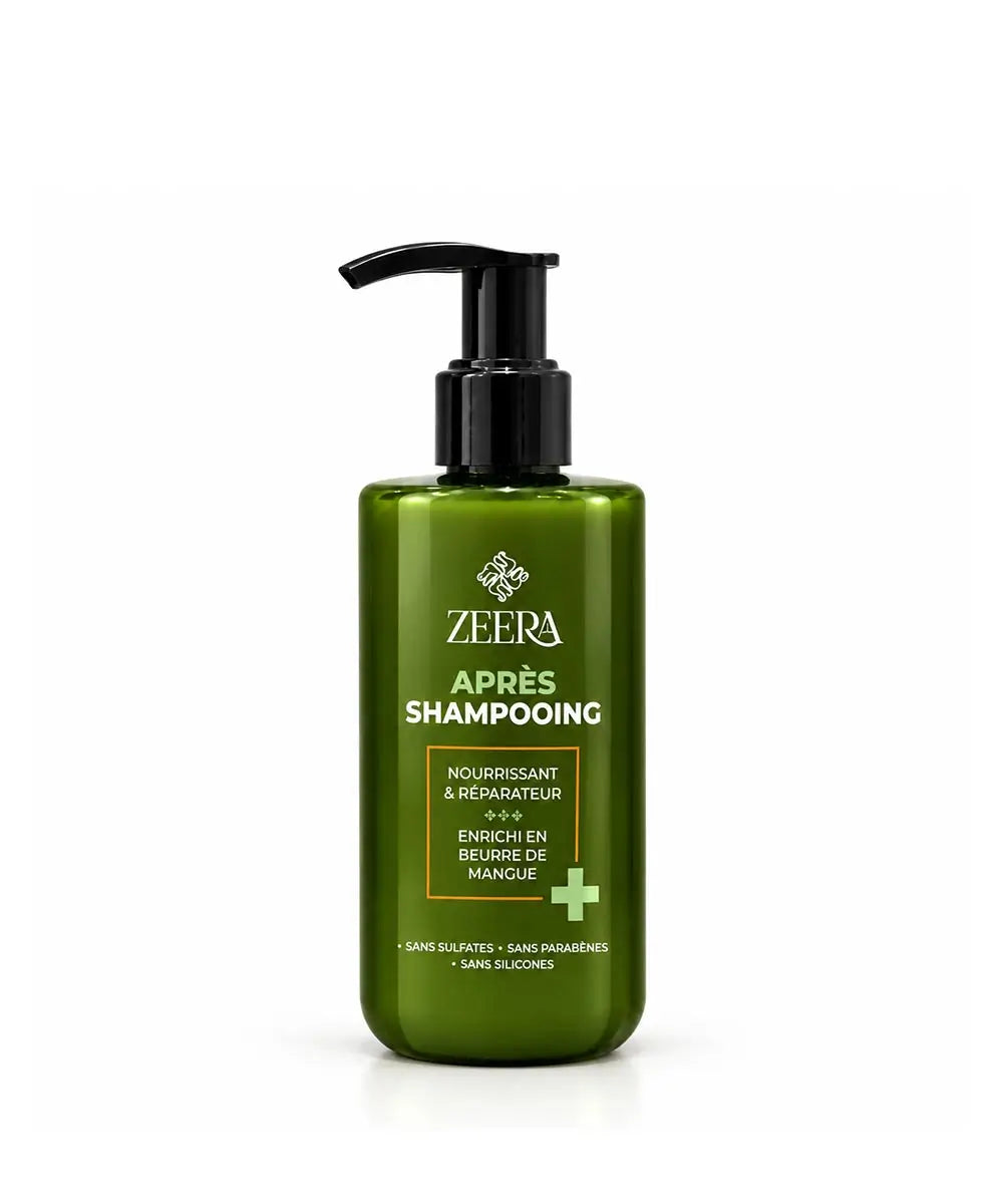 Zeera Après-Shampoing Nourrissant et Réparateur au beurre de mangue, flacon pompe vert - ParaSmart Maroc