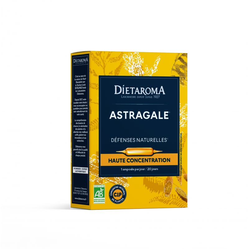 Dietaroma C.I.P. Astragale Bio 20 ampoules 10 ml — boîte, ampoules buvables immunité